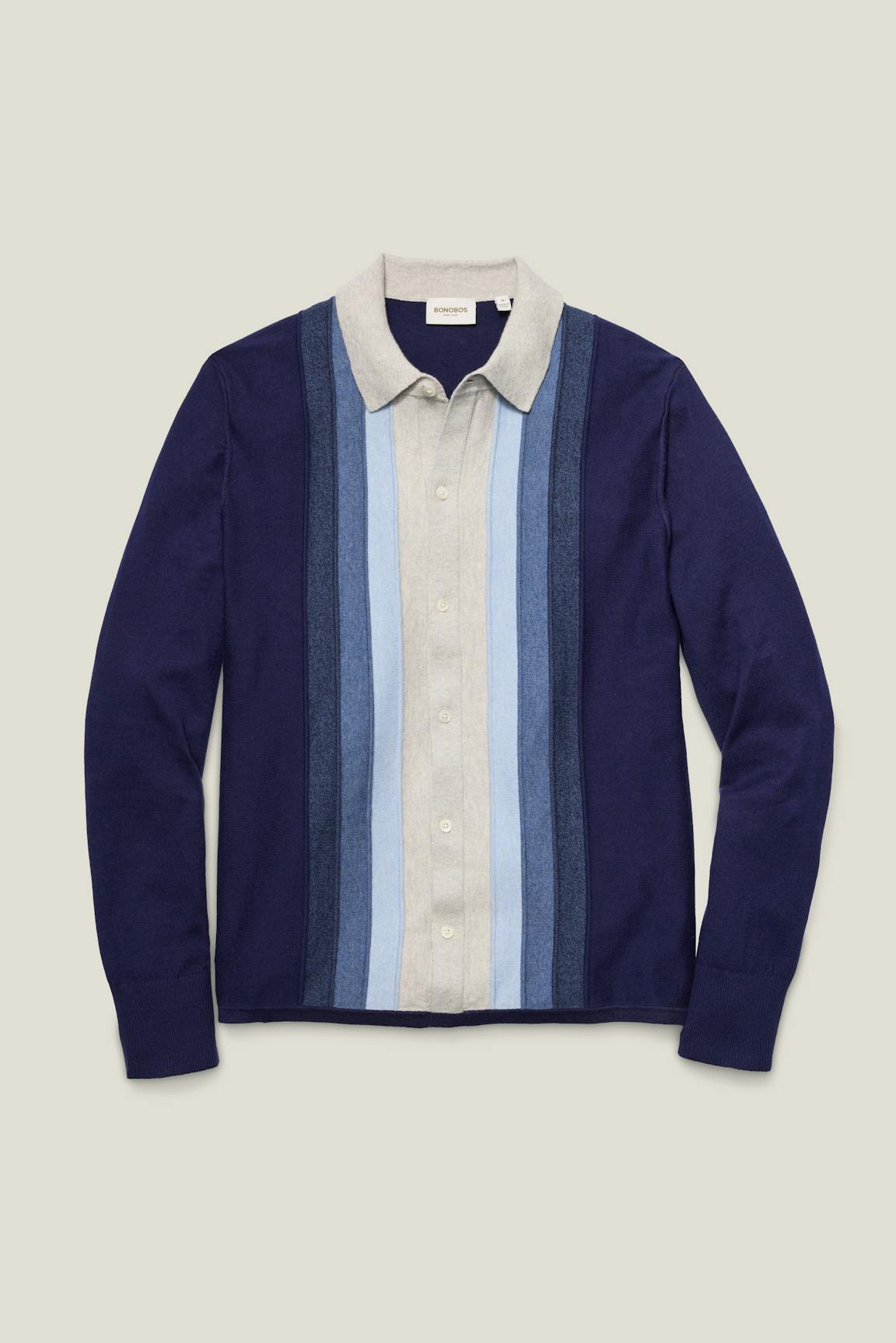 Hudson Long Sleeve Sweater Polo Bonobos Popular