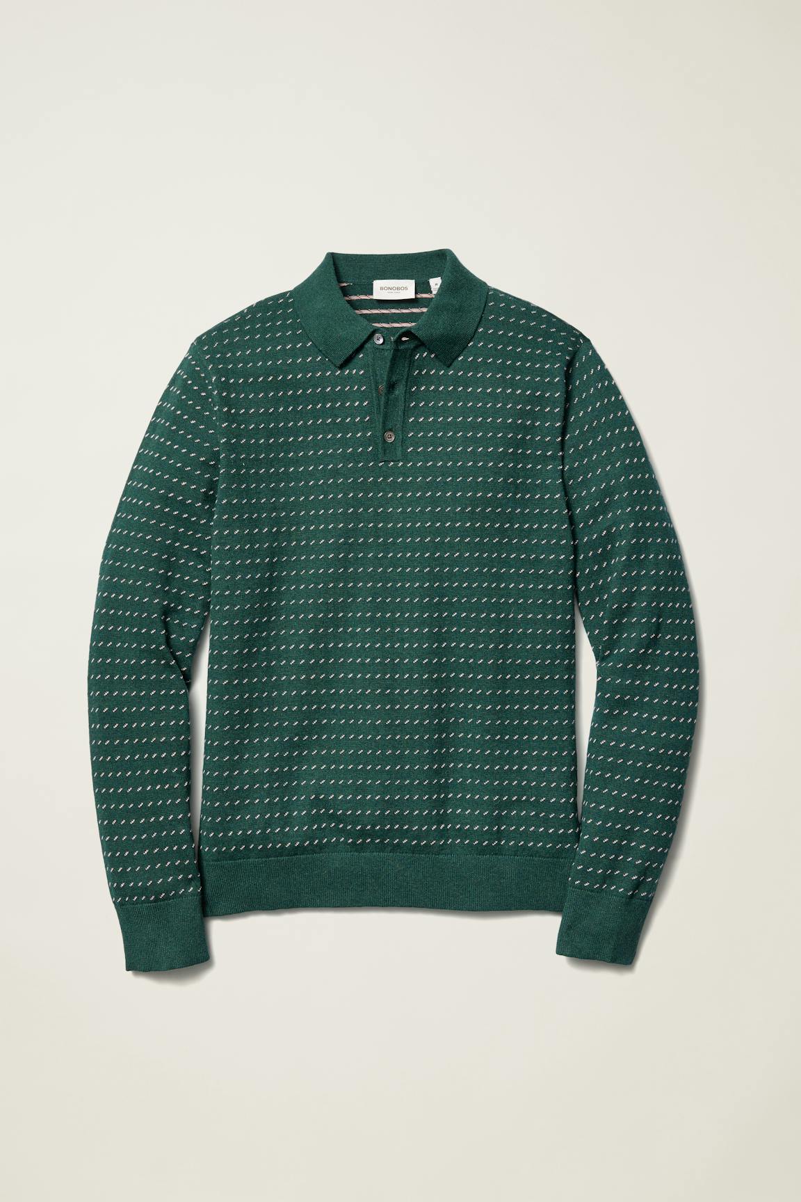 Hudson Long Sleeve Sweater Polo Bonobos Featured