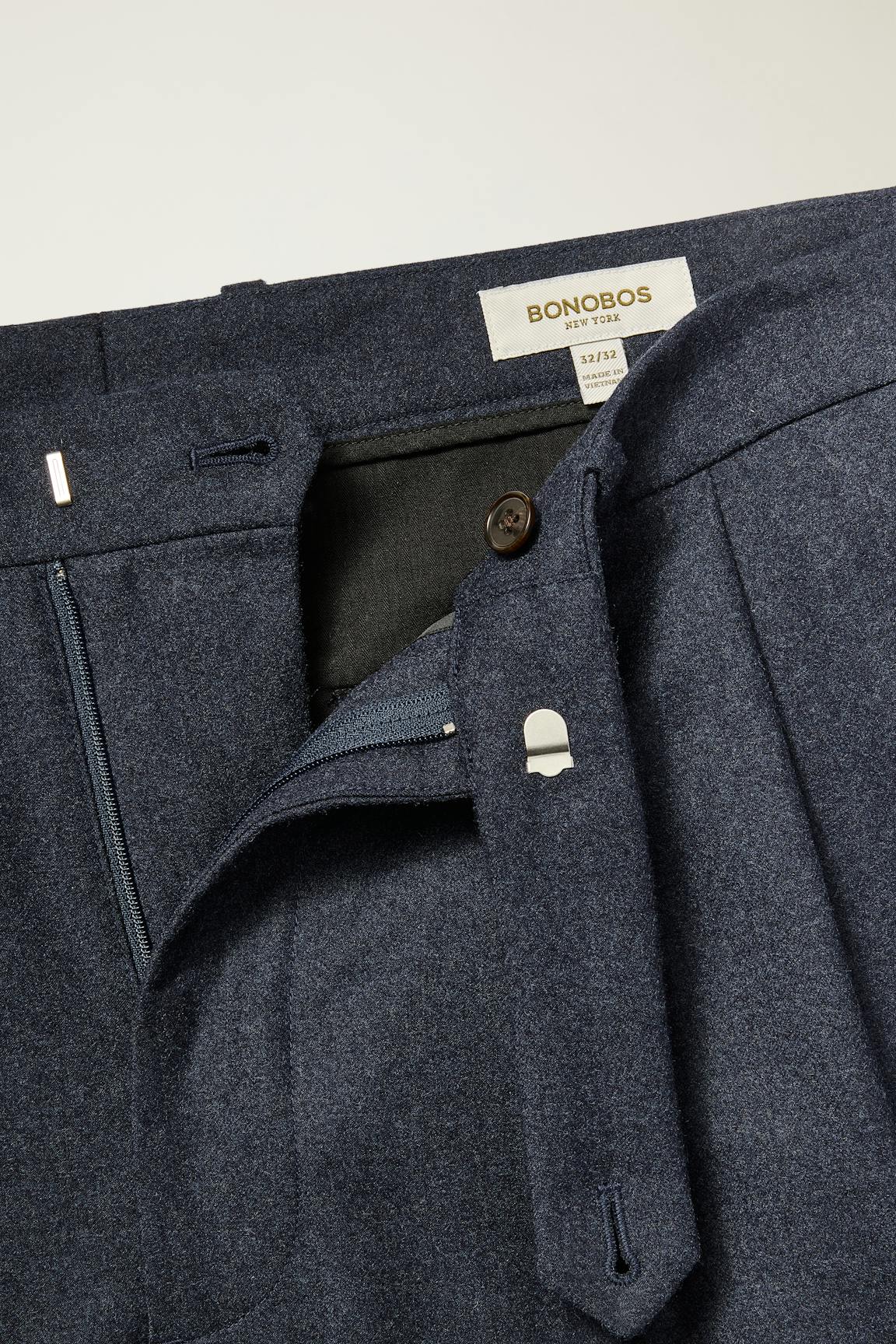 Italian Pleated Wool Trouser Bonobos New