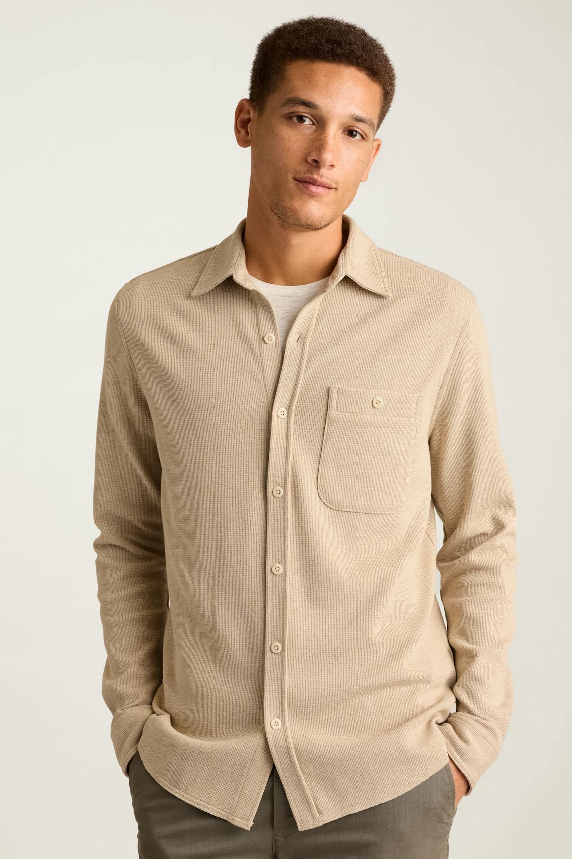 Waffle Button Down Shirt Bonobos Featured