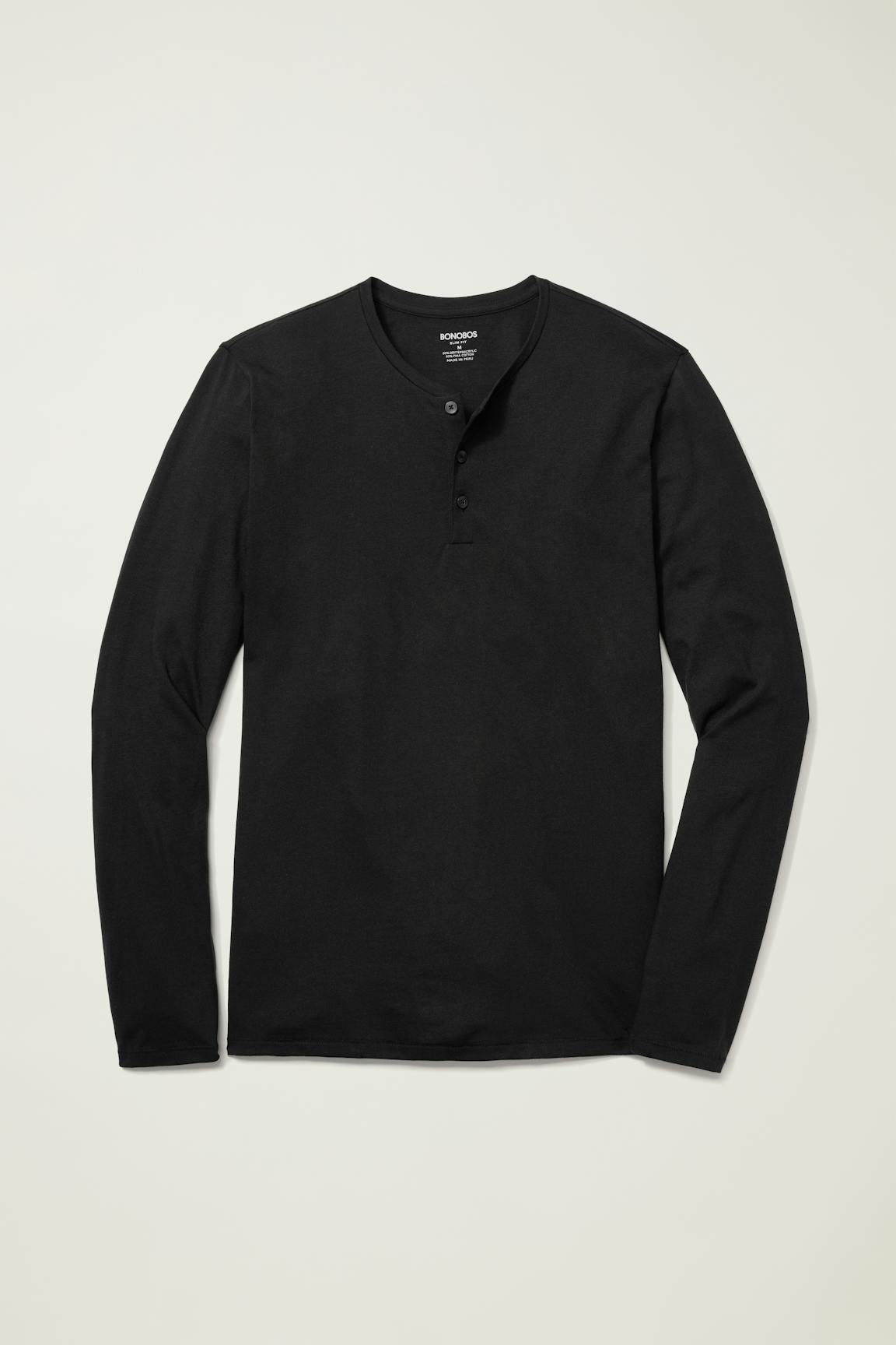 Pima Performance Long Sleeve Henley Bonobos Top Pick