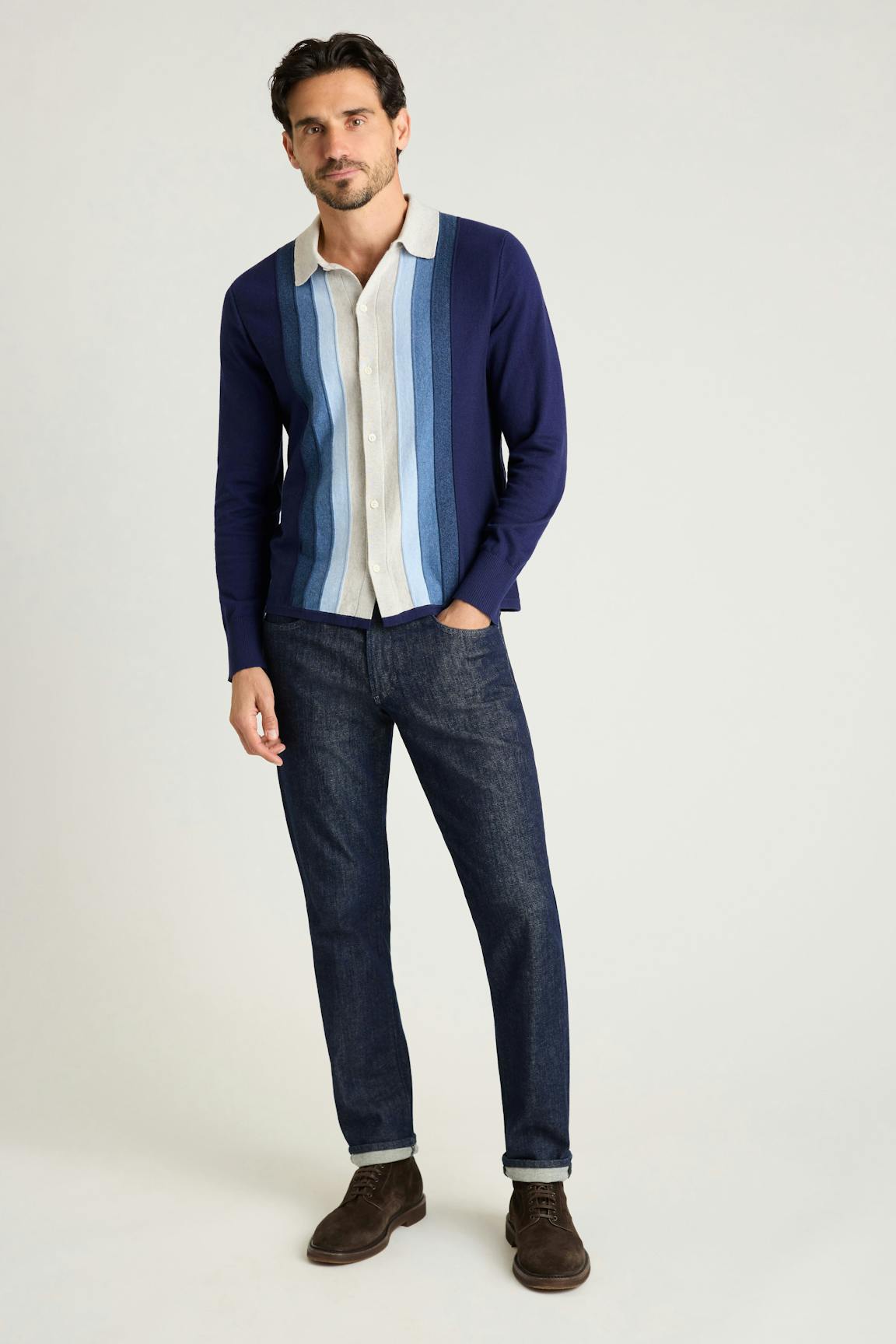 Hudson Long Sleeve Sweater Polo Bonobos Popular