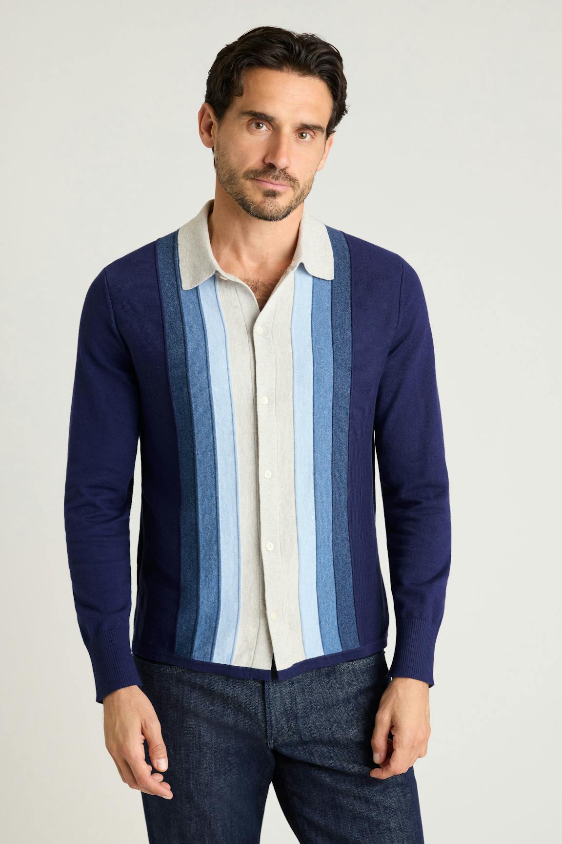 Hudson Long Sleeve Sweater Polo Bonobos Popular