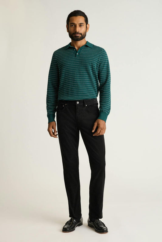 Hudson Long Sleeve Sweater Polo Bonobos Featured