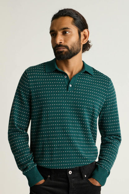 Hudson Long Sleeve Sweater Polo Bonobos Featured