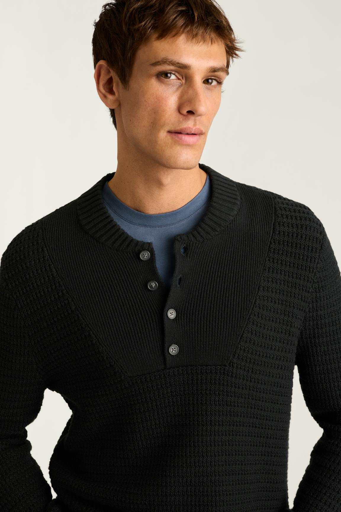 Cotton Cashmere Henley Sweater Bonobos New