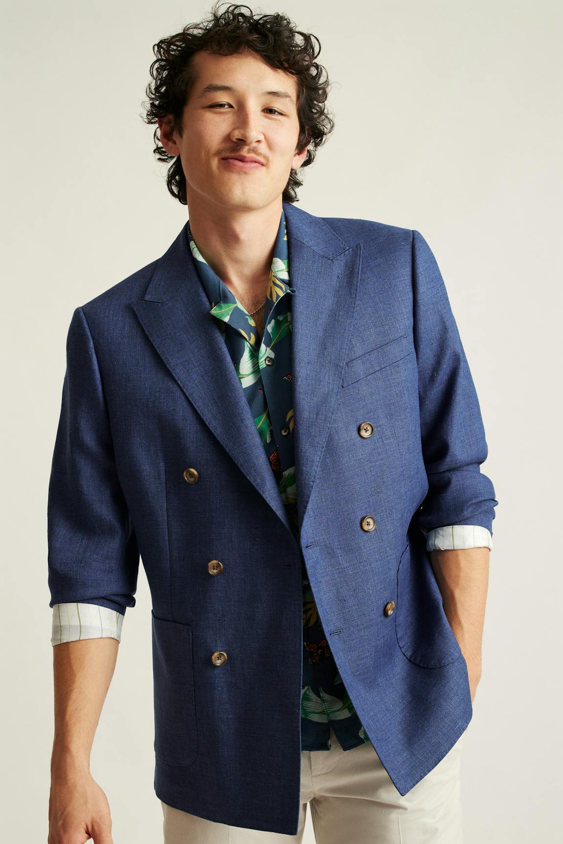 Jetsetter Italian Linen Double Breasted Blazer Bonobos Popular